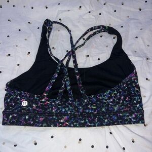 lululemon athletica Women's Black Multi-Color Sports Bra